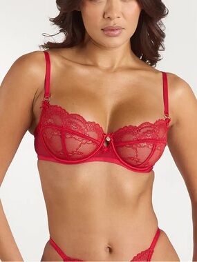 Red Lace Underwire Bra